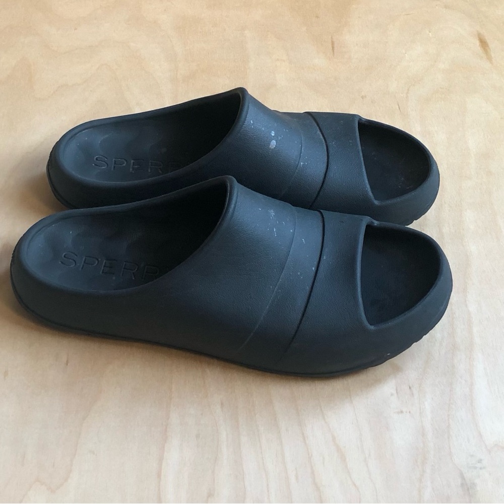 Sperry Casual Black Slides Comfort Unisex Men Sz 13C.